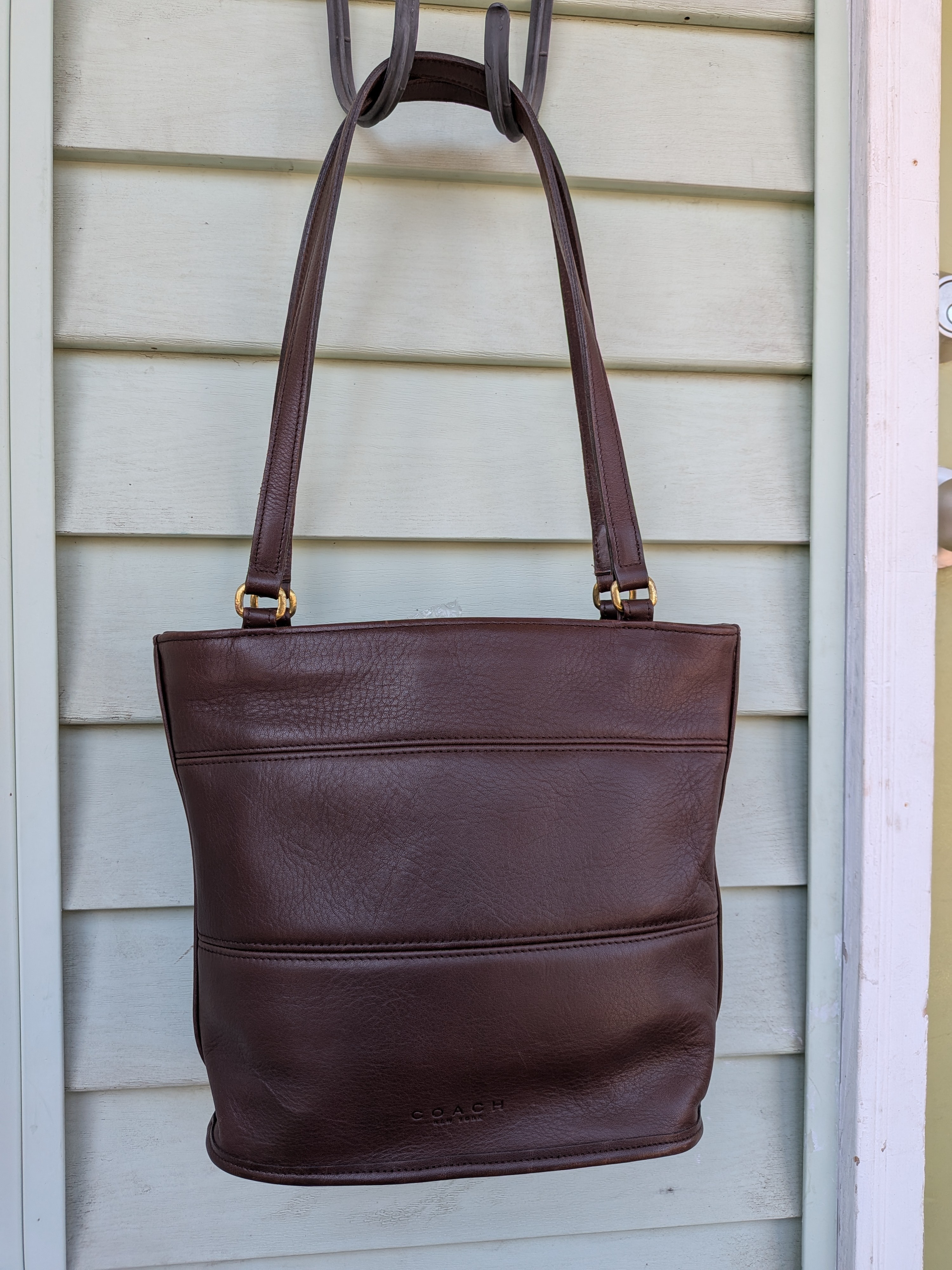 Coach Brown Leather Tribeca Tote With Gold Hardware #Vintage